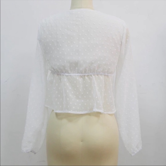 💃🏻Gypsy Polka Dot Crop Top Knotted Front Top. - Picture 3 of 7